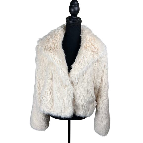 QVC Me by Jennie Garth Faux Fur Coat IVORY NWOT SIZE L - Picture 3 of 8